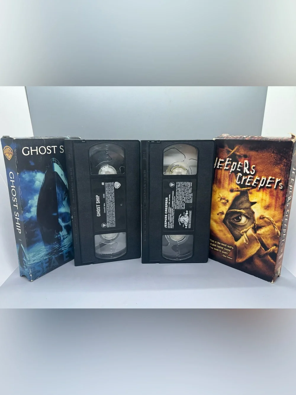 Vintage Horror VHS Tape Lot – Jeepers Creepers & Ghost Ship – Original Cases - Picture 3 of 3